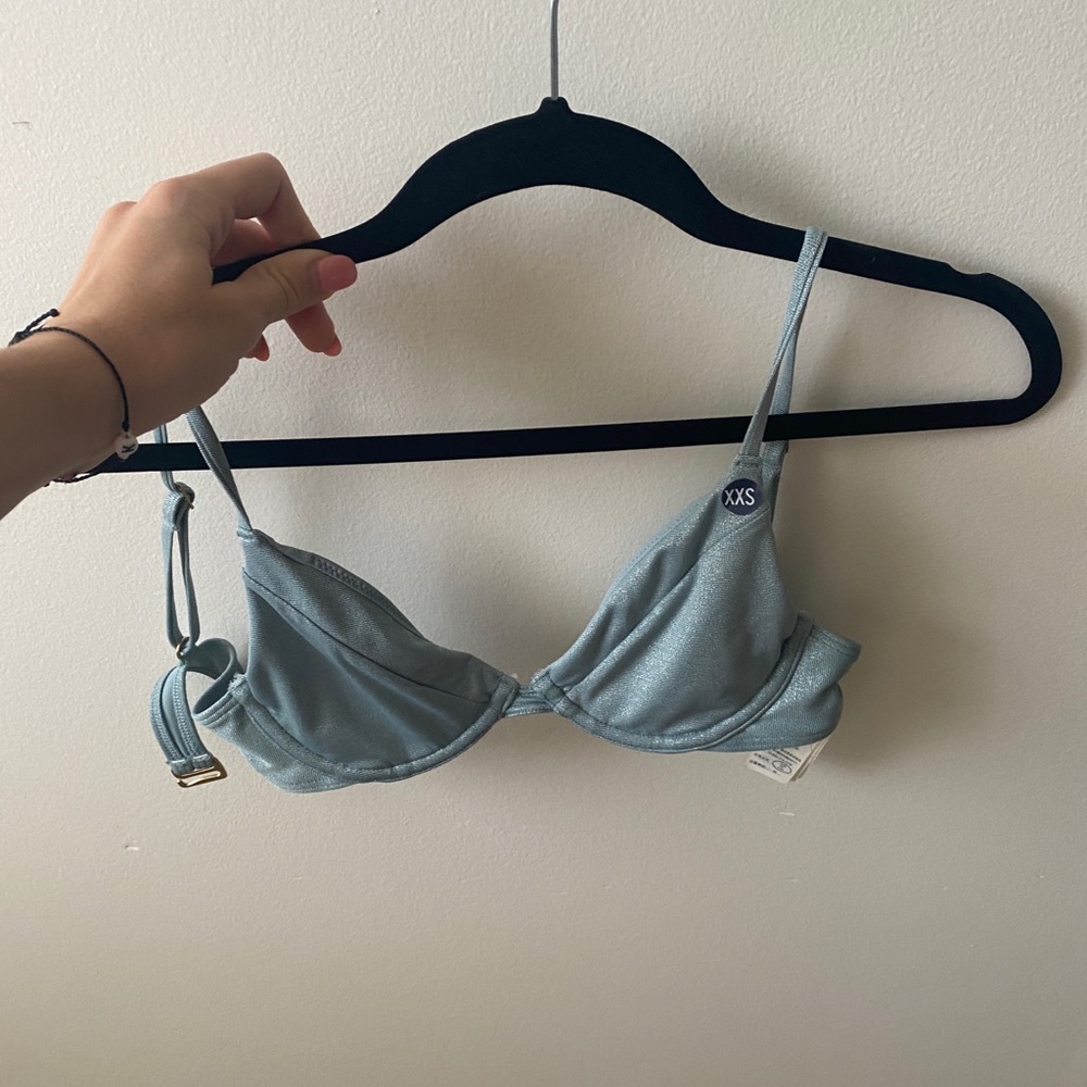 Hollister blue sparkly Bikini top